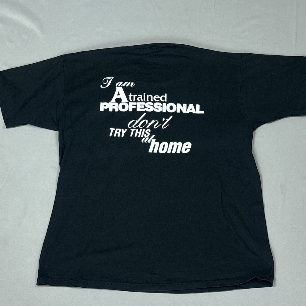 VTG Don't Try This At Home Stockton Theatre T-Shirt Large Single Stitch Thespian
